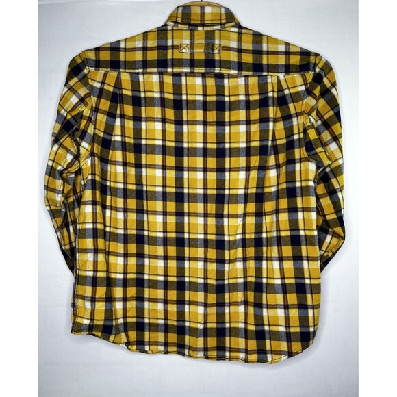 Duluth Trading‎ Free Swingin Plaid Flannel Shirt Yellow Men’s Size Large - Picture 4 of 7